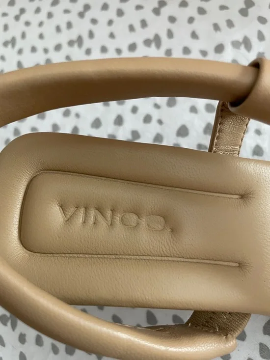VINCE Vero curio Beige Square-Toe Strappy Heels women’s size 5 us, 35 eur, New - Picture 2 of 5